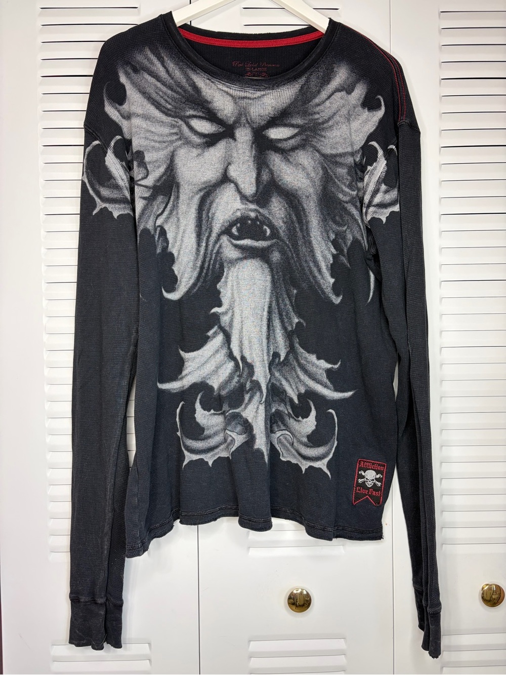Affliction x Paul Booth Vintage Y2K Thermal Shirt 2XL